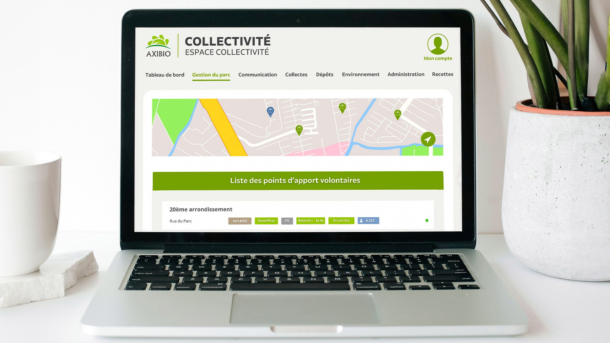 Portail web suivi du niveau de batterie