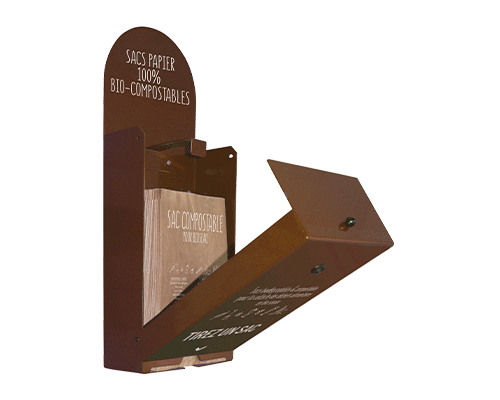 distributeur de sac kraft marron