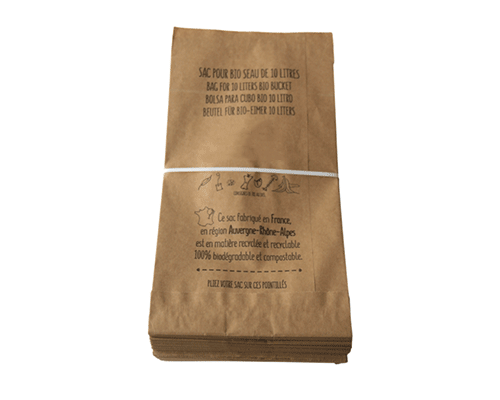 liasse de sac kraft compostable de 10 litres