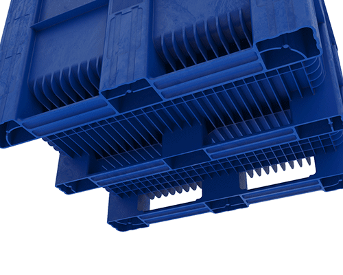 caisse-palette plastique gerbable de 500 litres vue du dessous