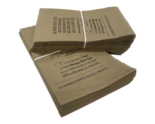 deux liasses de sac kraft compostable