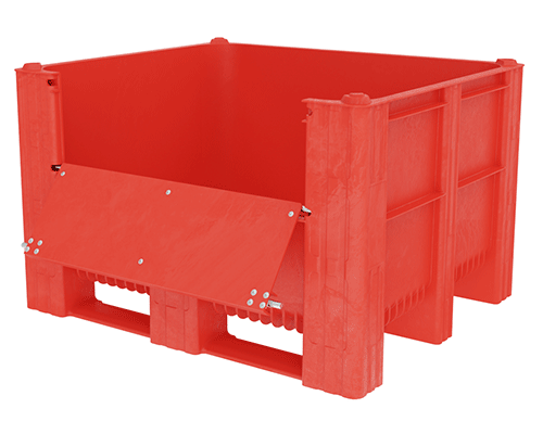 caisse-palette plastique gerbable de 500 litres avec ouverture latérale