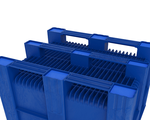 caisse palette plastique gerbable de 500 litres vue du dessous