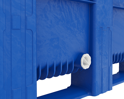 caisse-palette plastique gerbable de 865 litres avec ouverture pour fluide